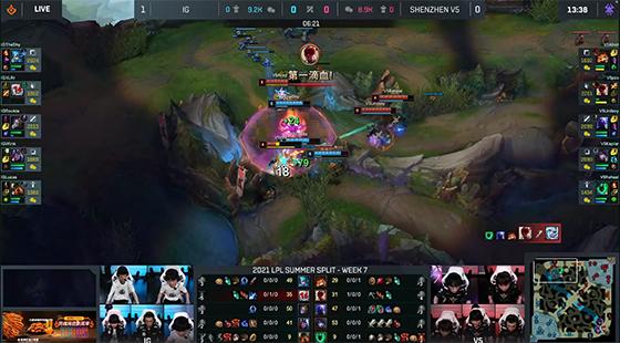 LOL-LPL：TheShy格温单杀青钢影压制力无解，iG 2-0轻取V5