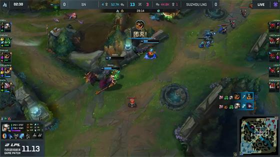 LOL-LPL：四Poke阵容巧解强开体系，SN极致运营2-1战胜LNG
