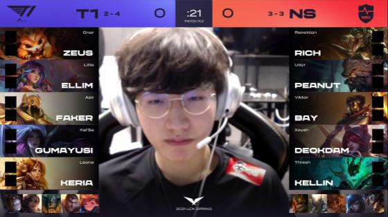 LOL：Ellim节奏压制Peanut，T1鏖战三局战胜NS