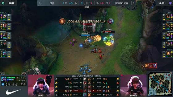 LOL-LPL：Xiaohu蒙多上路通关，RNG 2-1力克JDG收获六连胜
