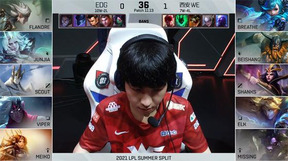 LOL-LPL：Clearlove重返赛场“7”差一招，WE 2-0掀翻榜首EDG