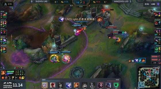 LOL-LPL：Ale连续两局对位单杀打开局面，LNG让一追二战胜LGD