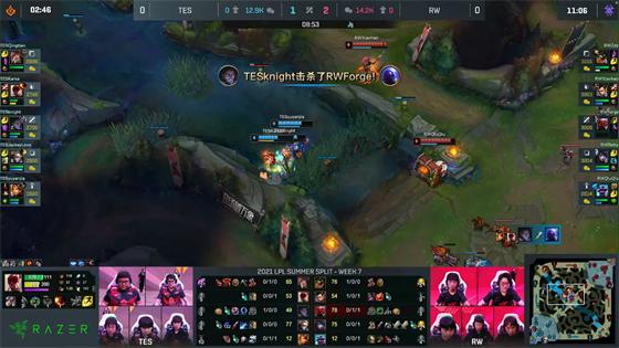 LOL-LPL：knight盲僧两次对位单杀鳄鱼，TES苦战三局2-1复仇RW