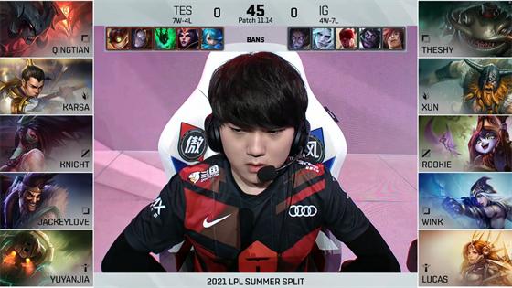 LOL-LPL：TheShy上单塔姆深渊潜航，iG 2-0击败TES赢下忍界大战