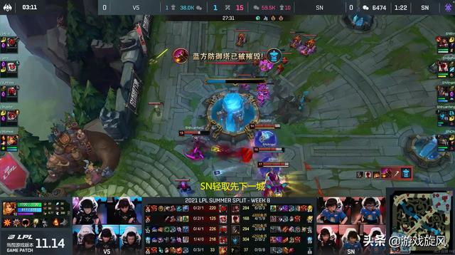 LOL：刚开局就结束的比赛SN全员笑了，V5打野不带惩戒反向封神