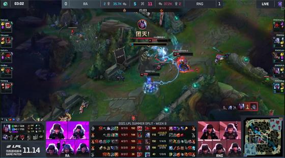 LOL-LPL：RNG“上路三人路”打崩Cube杰斯，2-0横扫RA豪取8连胜