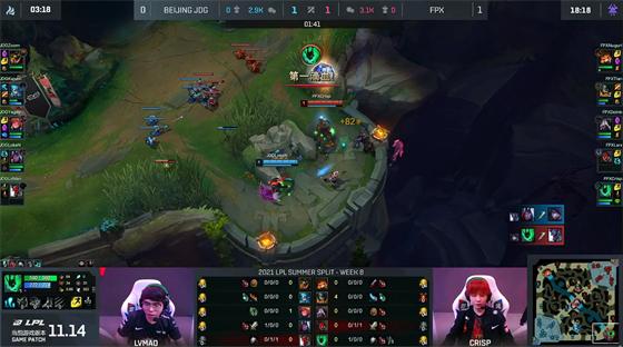 LOL-LPL：Lwx厄斐琉斯清辉夜凝输出爆表，FPX全面压制2-0横扫JDG