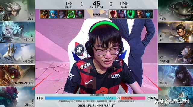 LOL：手子哥分奴出装TES打法太想赢，轻取OMG锁定季后赛门票
