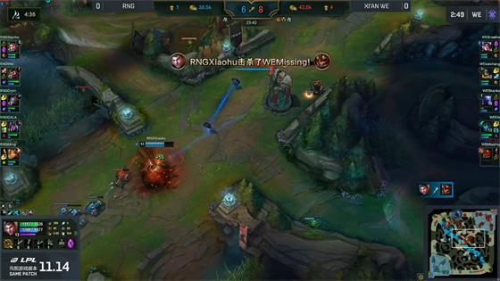 LOL-LPL：Xiaohu卢锡安主导比赛节奏，RNG 2-1力克WE跃居联赛第三