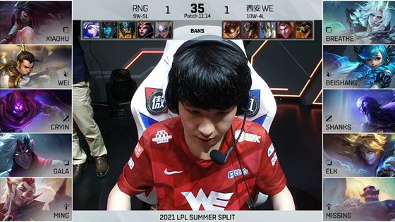 LOL-LPL：Xiaohu卢锡安主导比赛节奏，RNG 2-1力克WE跃居联赛第三