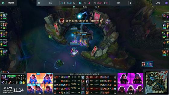 LOL-LPL：Cube格温四水龙一打二反杀梦魇，RA鏖战三局2-1击败SN