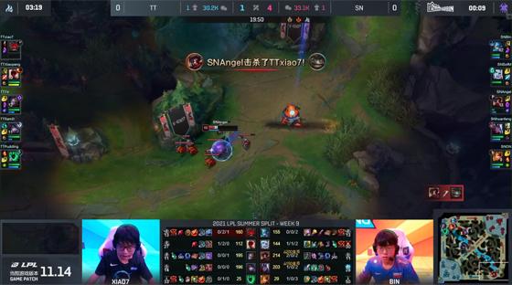 LOL-LPL：TT上单塔姆沦为“提款机”，SN速战速决2-0收官常规赛