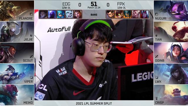LOL-LPL：Doinb塞拉斯带队获胜，FPX 2-1击败EDG拿下常规赛第一