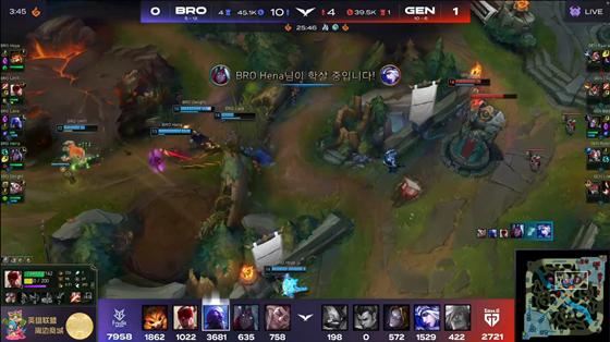 LOL-LCK：BDD佐伊天外飞星瞬秒发条，GEN鏖战三局2-1险胜BRO